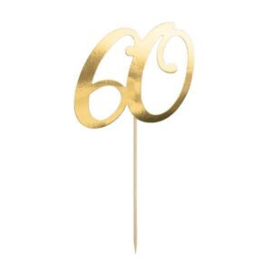 Gold 60th Cake Topper