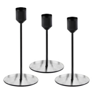 Matte Black Candle Holders 3pk