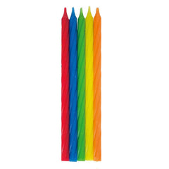 Colourful Twist Tall Candles 10pk