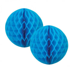 Electric Blue Honeycomb Balls 15cm 2pk