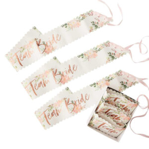 Floral Team Bride Hen Party Sashes 6pk