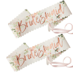 Floral Hen Party Bridesmaid Sashes 2pk