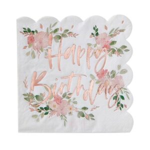 Ditsy Floral Happy Birthday Napkins 16pk