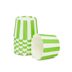 Lime Green Stripe Baking Cups