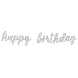 Prismatic Silver Happy Birthday Banner