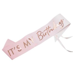 Its My Birthday Pink Ombre Rose Gold Sash