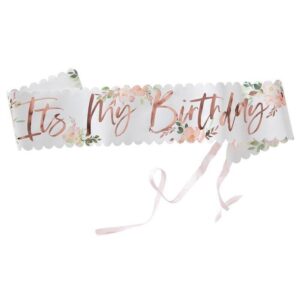 It's My Birthday Floral Party Sash