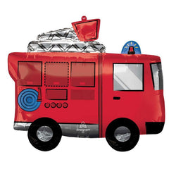 Large Fire Truck Foil Balloon