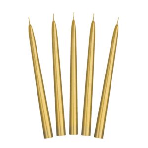 Metallic Gold Taper Dinner Candles 10pk