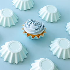 Pastel Blue Bloom Baking Cups 24pk