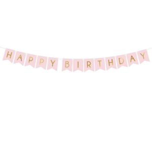 Pink Happy Birthday Banner