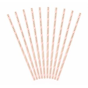 Light Pink & Gold Straws 10pk