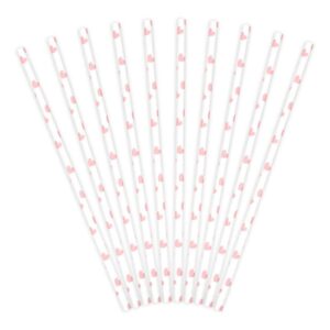 Light Pink Heart Straws 10pk
