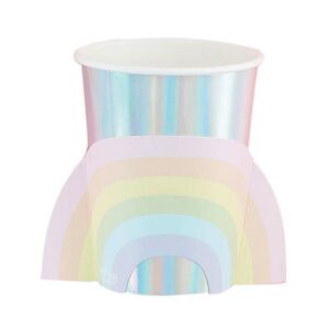 Pastel and Iridescent Rainbow Cups 8pk
