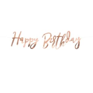 Rose Gold Happy Birthday Banner