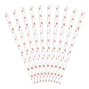 Rose Gold Heart Straws 10pk