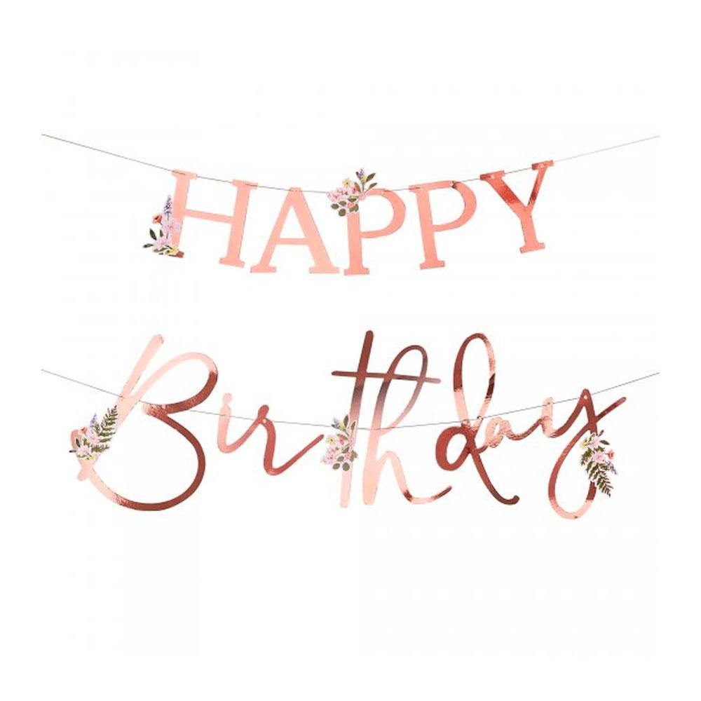 Rose Gold Happy Birthday Bunting