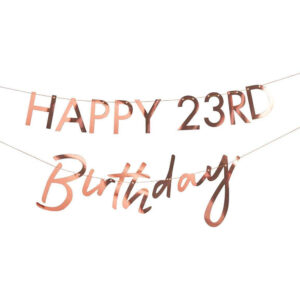 Customisable Milestone Rose Gold Birthday Banner