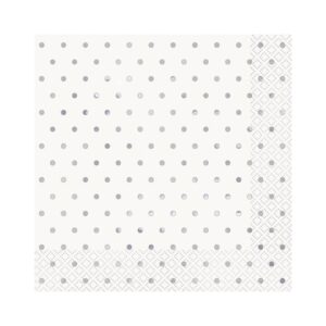 Silver Dot Napkins 16pk