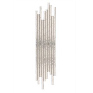 Silver Foil Paper Straws 10pk