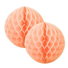 Pastel Peach Honeycomb Balls 15cm 2pk