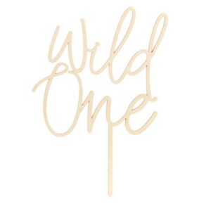 Wooden Wild One Cake Topper