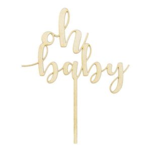 Wooden Oh Baby Cake Topper