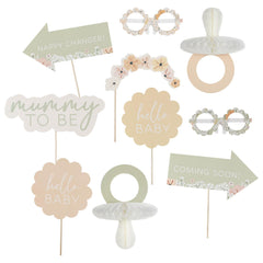 Floral Baby Shower Photo Booth Props 10pk