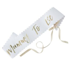 Gold Mummy to be Baby Shower Sash
