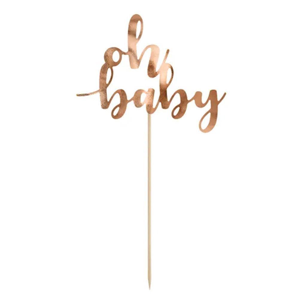 Rose Gold Oh Baby Cake Topper