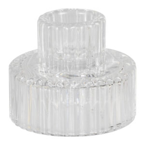 Clear Glass Candle Holders 2pk